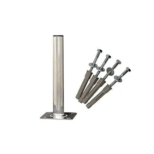 Premium X Aluminium Standfuß für Satellitenschüssel - Halterungen für Satellitenschüsseln - Robuster Aluminium-Mast mit 60 cm Höhe, ideal für sichere Montage auf Flachdächern und widerstandsfähig gegen Witterungseinflüsse.