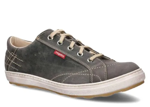 nagaba - Sneaker Herren - Halbschuhe Herren - Echtleder - Flache Schuhe, Sportschuhe, Bequeme Schnürschuhe, für Herbst, Frühling - Lederschuhe für Männer, Jungs - Modell 410 - Graphit - 44