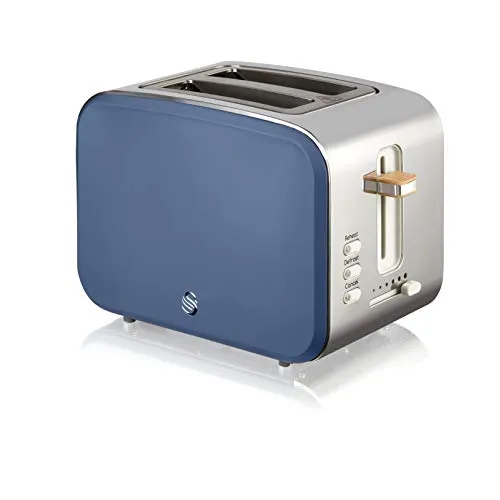 Toaster Breitschlitz 2 Scheiben 3 Funktionen Design Nordic 900W SWAN ST14610BLUN