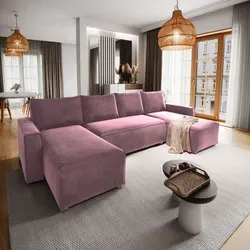 Masseno Ecksofa DENI mit Schlaffunktion in Lila in lila von Masseno