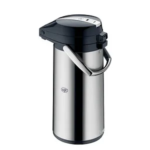 Alfi Thermoskanne Gatraenkespender - Edelstahl Pumpkanne, 2,2 Liter, hält Getränke 12h heiß und 24h kalt, ideal für Feiern und Veranstaltungen