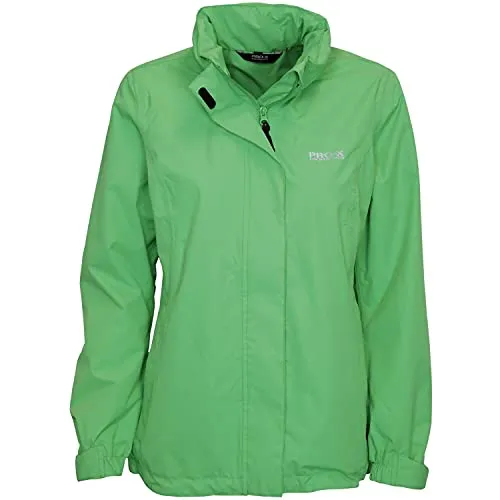 PRO-X elements Damen Eliza Jacke, Irish Green, 38 - Funktionale Damen Regenjacke aus PXE Light, wasserdicht und atmungsaktiv mit verstellbarer Kapuze und praktischen Taschen, ideal für Alltag und Freizeit.
