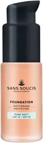 Sans Soucis Pure Matt Foundation 20 Natural Beige LSF 15 30ml - Make-up mit mattierendem Effekt, ideal für einen natürlichen Teint und mit Lichtschutzfaktor 15 für zusätzlichen Schutz.