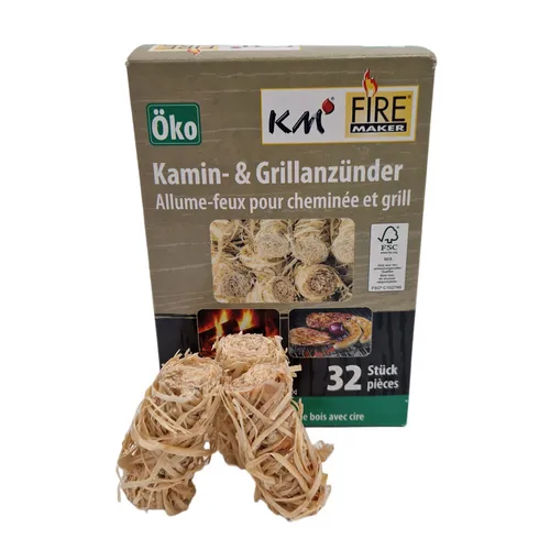 Grill- und Kaminanzünder Ökologische Holzwolle KM Firemaker 32