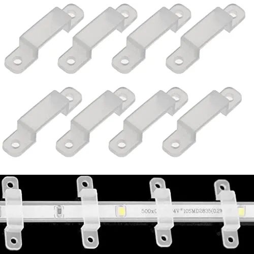 50x Set Angebot Trade-Shop Wandhalterung Halterung Befestigungs Clips für LED-Strip Leuchtstreifen Schlauch Lichtschlauch Lichterkette 10mm bis 16mm