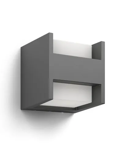 Philips Outdoor Ultra-Efficient Arbour Wandleuchte 3.8W anthrazit - LED Außenwandleuchte aus Aluminium, mit einer beeindruckenden Lebensdauer von 50.000 Stunden – ideal für langlebige und energieeffiziente Beleuchtung im Außenbereich.