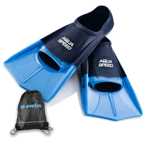 Aqua Speed Trainingsflossen I für Herren - Profi Kurzflossen für effektives Schwimmtraining - Trainingsflossen für Schwimmen, ideal für Wettkampf und Triathlon. Gelenkschonend, fördert Kraftaufbau und Ausdauer. Inklusive Ultrapower Rucksack für einfachen Transport.