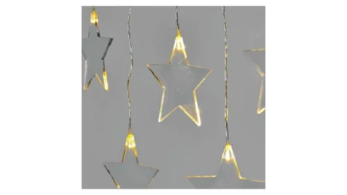 Dekoracje - 8 LED sople gwiazdki 45x84 cm ciepła biel, IP44, timer DCGW02