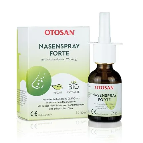 OTOSAN Forte natürliches Nasenspray 30ml mit Meerwasser und Biopflanzenextrakten | abschwellend, reinigend, befeuchtend | Medizinprodukt