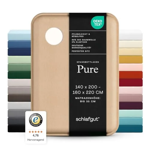 Schlafgut Spannbetttuch Pure, Perlmutt von Schlafgut