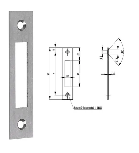 BKS Flachschließblech silber ktg. SP 20mm von BKS