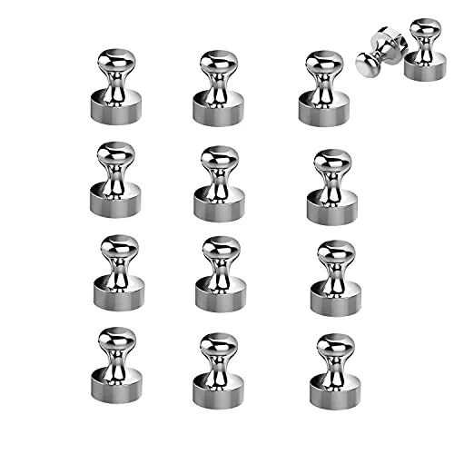 Neodym-Magnete, 12 Stück Kegelmagnete Mini Metall Magnete Push Pins N52 Kühlschrank Magnete Edelstahl Kegelmagnete,für Kühlschrank White Board Pinnwand Pinnwand Schule Home Office.