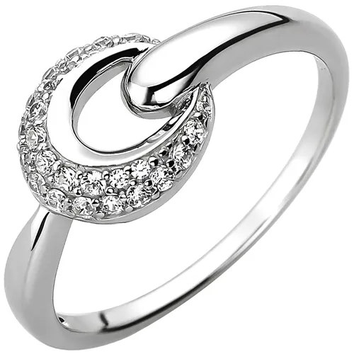 JOBO Damen Ring 925 Sterling Silber 25 Zirkonia Silberring RW: 58