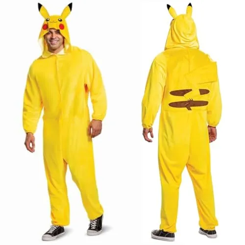Disguise Pokémon Erwachsenenkostüm Pikachu Overall - Verwandeln Sie sich in Pikachu mit diesem komfortablen gelben Overall! Ideal für Karneval und Kostümpartys, bietet er einen tollen Tragekomfort und ist in M und L/XL erhältlich. Perfekt für einen unvergesslichen Auftritt!