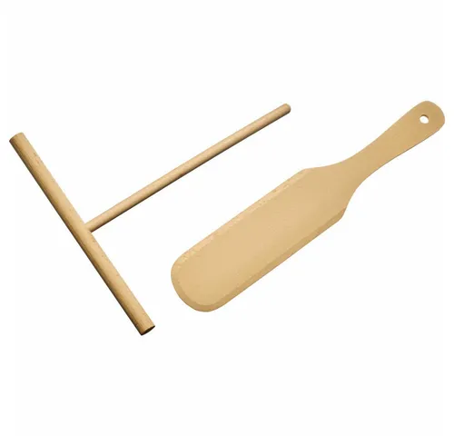 WESTMARK Spätzlepresse Crêpes-Spatel und Teigverteiler Woody – Praktisches Set, Crêpe, Buchenholz