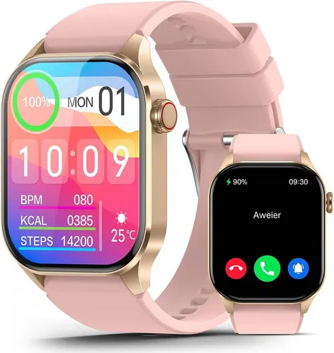 FOXBOX 1.85 Zoll Herren Smartwatch mit Telefonfunktion und IP68 Wasserdicht - Die FOXBOX Herren-Smartwatch kombiniert robustes Design mit modernster Technologie. Ideal für Outdoor-Aktivitäten, bietet sie 110+ Sportmodi, eine durchgehende Herzfrequenzmessung und eine lange Akkulaufzeit von bis zu 7 Tagen.