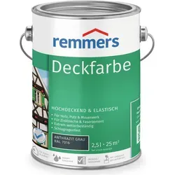 Remmers Deckfarbe anthrazitgrau (RAL 7016) - Hochdeckende Wetterschutzfarbe - Lacke – Ideal für innen und außen, bietet exzellenten Wetterschutz und UV-Schutz auf vielen Untergründen, hoch elastic und äußerst langlebig.