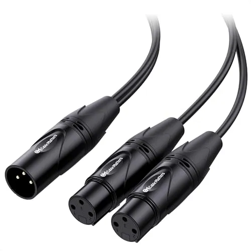 Cable Matters Symmetrisches XLR-Splitterkabel, 0,5 m, Stecker auf 2 Buchsen, XLR-Y-Kabel, Mikrofon-Splitter 1 Stecker auf 2 Buchsen