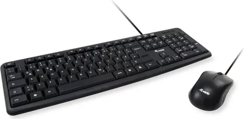 Equip Kabelgebundene Kombi Keyboard+Mouse, Schwarz, Es