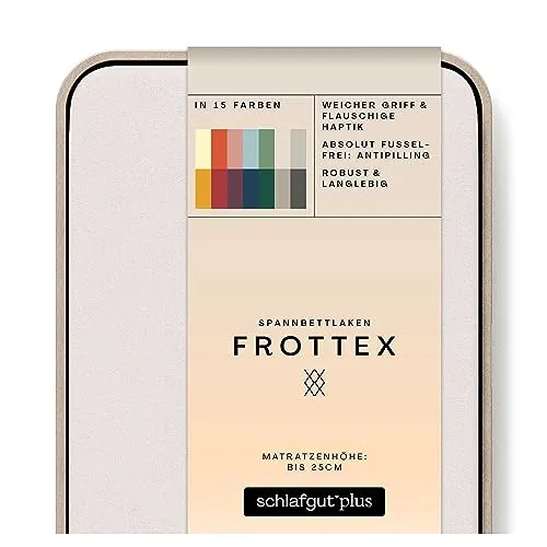Schlafgut Spannbetttuch Frottex, Beige, 100x200 cm - Bettlaken aus hochwertigem Frottee, Oeko-Tex® zertifiziert, temperaturausgleichend und hautfreundlich für ganzjährigen Komfort.