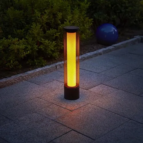 Northpoint LED Solar Stehlampe mit Flammeffekt in schwarz von Northpoint