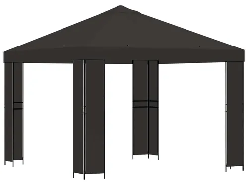 vidaXL Pavillon 3 x 3 m Anthrazit – Wetterfester Sonnenschutz - Stylischer Pavillon für Garten und Terrasse, aus robustem Polyester und Stahl. Ideal für entspannte Sommernachmittage oder Feiern im Freien. Einfach aufzubauen und bietet optimalen Schatten.