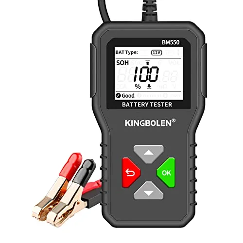 KINGBOLEN BM550 6V 12V 24V Autobatterie Tester, 100-2000 CCA Spannung Tester 2Ah-220Ah Innenwiderstand Tester Genaue digitale Auto-Batterie-Analysator für Autos LKW SUV ATV Boote Motorräder Fahrzeug