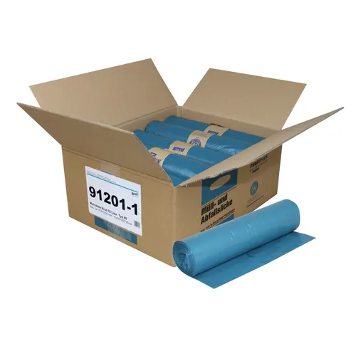 Müllsäcke Brod blau, 70 Liter - Typ 60 - Müllsäcke in Blau, ideal für universellen Einsatz mit 70 Litern Fassungsvermögen. Robuste Qualität für eine einfache Abfallentsorgung.