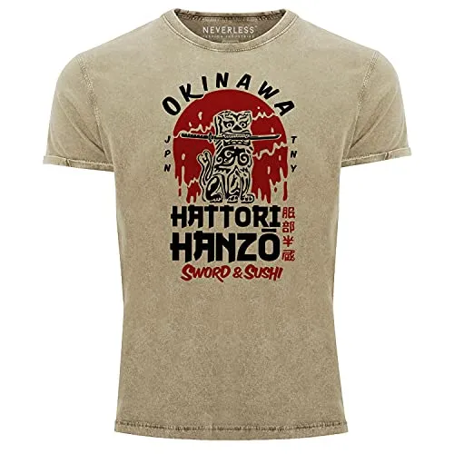 Produktbild Neverless Print-Shirt Herren Vintage Shirt