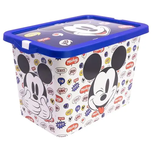 Stor Aufbewahrungsbox für Kinder Micky Maus mit Klickverschluss 7 Liter