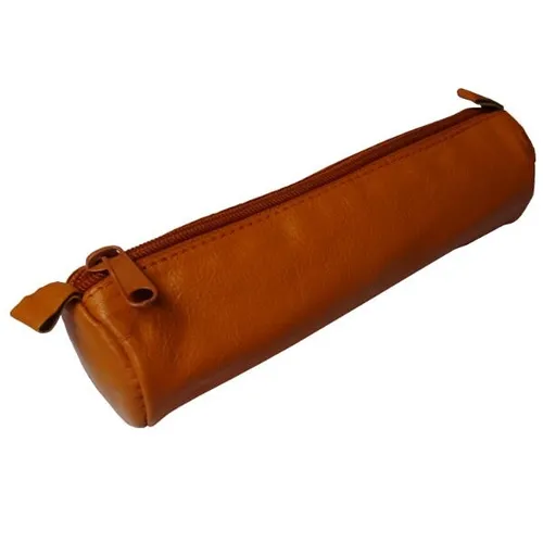 Schlamperrolle orange aus echtem Leder