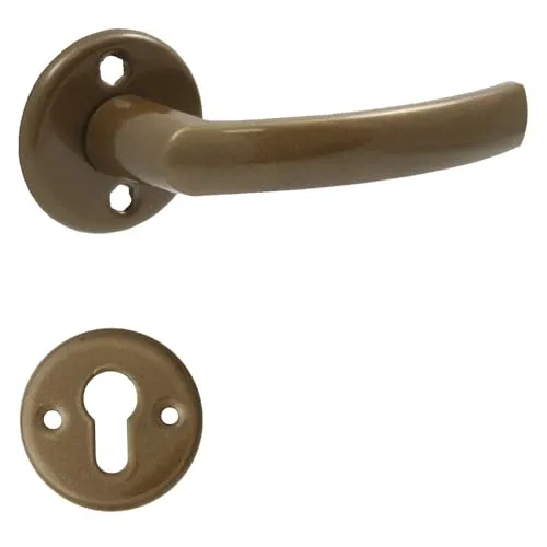 domino Türgriff Drückergarnitur PZ – Profilzylinder Set mit runden PZ Rosetten Türklinke für Wohnungs- & Bürotür Türbeschläge aus Stahl Bronze M3 PRO-R