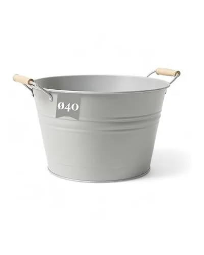 Livlig53 LIVLIG Zinkwanne 30L mit Holzgriffen von Livlig53