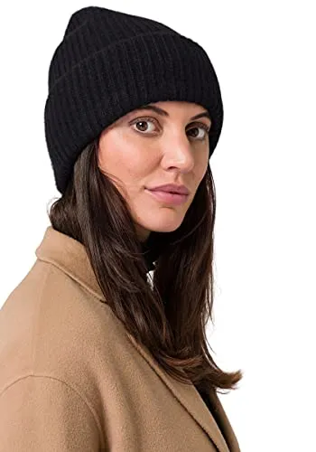 Style & Republic Kaschmir Mütze-Beanie Damen aus 100% Cashmere - Elegantes Accessoire für kalte Tage - Schwarz - Erlebe den Luxus von 100 % Cashmere mit unserem stilvollen Beanie. Perfekt für den Alltag und besondere Anlässe, bietet es höchsten Tragekomfort und eine variable Umschlaghöhe. Ein must-have für jede Garderobe!