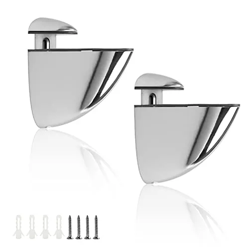 Glasbodenträger, LERANXIN 2 Stück Langlebige Zinklegierung Verstellbare Glasklemme, Regalträger Glasbodenr, für Bad, WC, Flur und Weinschrank Eingesetzt Werden