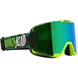 Broken Head MX-Brille Magnetic-Regulator Grün Verspiegelt - Innovative MX-Brille mit magnetischem Glaswechsel für klare Sicht bei jedem Licht. Ideal für Brillenträger und vielseitig einsetzbar. Schützt zuverlässig beim Crossfahren mit Doppellinse und effektiver Beschlagreduzierung.