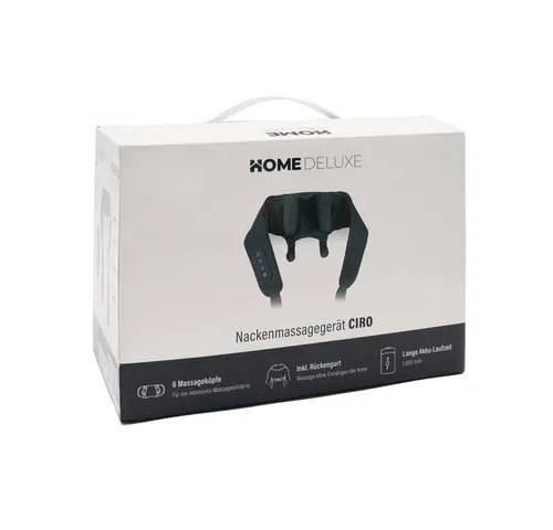 HOME DELUXE Nacken-Massagekissen CIRO - Kabellos mit Wärmefunktion - Massagegeräte für unvergleichliches Wellness-Erlebnis: 6 Massageköpfe, Shiatsu- & Vibrationsmassage, Heizfunktion und lange Akkulaufzeit für entspannende Momente überall.