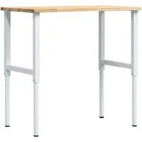 vidaXL Werkbank 100x60x(71,5-98) cm - Massivholz Eiche, stabil und langlebig für Heimwerkerprojekte und Reparaturarbeiten