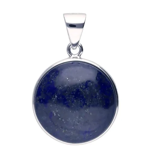Edelstein Anhänger Lapis-Lazuli blau 925 Silber rhodiniert - Eleganter Damenanhänger aus blauem Lapis-Lazuli, rhodiniert für zusätzlichen Glanz und Schutz, ideal für besondere Anlässe.