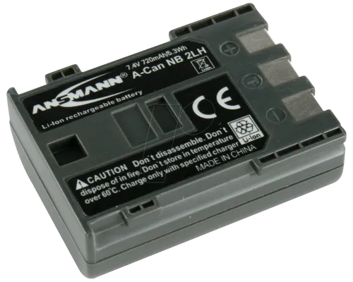 Ansmann NB-2LH Kamera-Akku - Hochwertiger Ersatzakku für Ihre Kamera - Standard-Akkus mit 700 mAh Kapazität, ideal als Ersatz oder Reserve für lange Fotosessions ohne Unterbrechung.