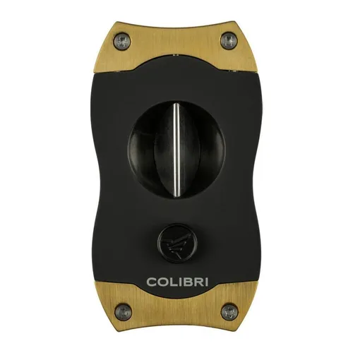 Colibri Zigarrenschneider (V-Cut / Kerbschnitt) schwarz/gold