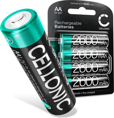 CELLONIC 4x 2600mAh Wiederaufladbare AA Batterien für Fernbedienung Taschenlampe - lange Laufzeit, viele Ladezyklen - aufladbare Akku-Batterien Telefon Babyphone Controller - Mignon HR6 AA Akkus