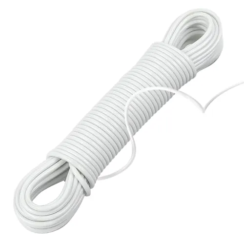 Rotary Wäscheleine Ersatzleine – 46 m lange weiße PVC-Wäscheleine für den Außenbereich – starkes Ersatzseil für den Außenbereich (46 m)