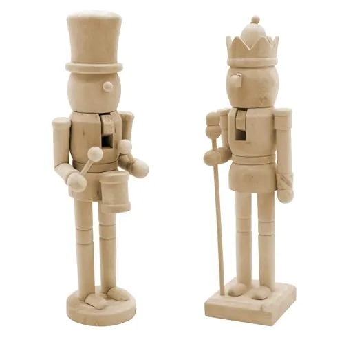 2er Set Nussknacker aus Holz natur - 25,5 cm - Sonstige Küchenhelfer - Nachhaltige und langlebige Nussknacker zum Selbstgestalten, ideal für eine kreative Weihnachtsdekoration.
