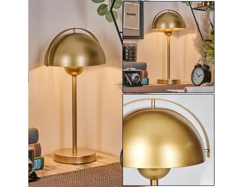 Hofstein Tischleuchte im Retro-Vintage-Design - Moderne Tischlampe aus goldfarbenem Metall, 43 cm hoch, ideal für gemütliche Innenräume. Perfekt für stimmungsvolle Beleuchtung ohne Leuchtmittel.