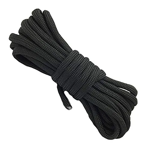 Egurs Paracord 15m/49ft Bunt Paracord Seil Schnüre 550 ?4mm Paracord Schnur Outdoor Camping Zubehör Zeltseil für Armband Schlüsselanhänger Anhänger Haustier Halsband Seile schwarz