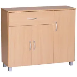 Wohnling Sideboard Jarry, buche, mit Türen und Schublade - Sideboard mit 3 Türen und 1 Schublade, ideal für zusätzlichen Stauraum. Maße: 90 x 75 cm, gefertigt aus folierter Spanplatte für Langlebigkeit.