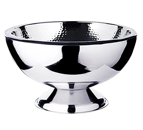 EDZARD Champagnerkühler Cadiz – Eleganter Edelstahl-Flaschenkühler - Barzubehör mit doppelwandiger Konstruktion, ideal für bis zu 5 Flaschen. Hochglanzpolierter, gehämmerter Edelstahl für stilvolle Präsentation und pflegeleichte Nutzung.