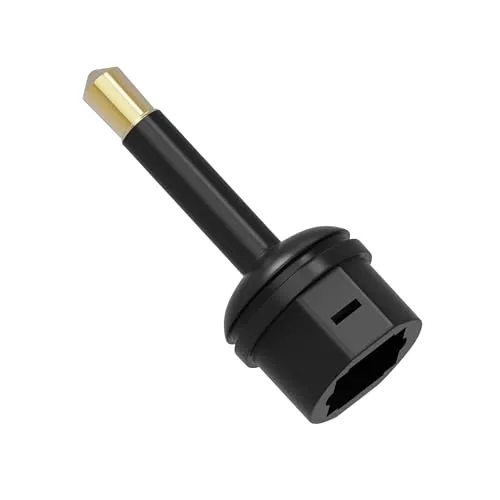 HDSupply Audio Adpater, Mini Toslink Stecker auf Toslink Buchse, 3,5mm optischer Toslink Adapter für Subwoofer, Soundbar, Fernseher, HiFi, Verstärker, Schwarz