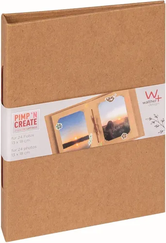 Walther Klein-Fotoalbum Pimp and Create braun Hochformat 24 braune Seiten